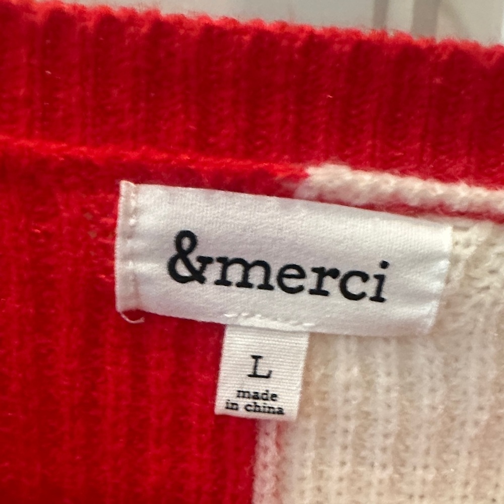 Bold Red and White Checkered Women's Sweater - Picture 4 of 5